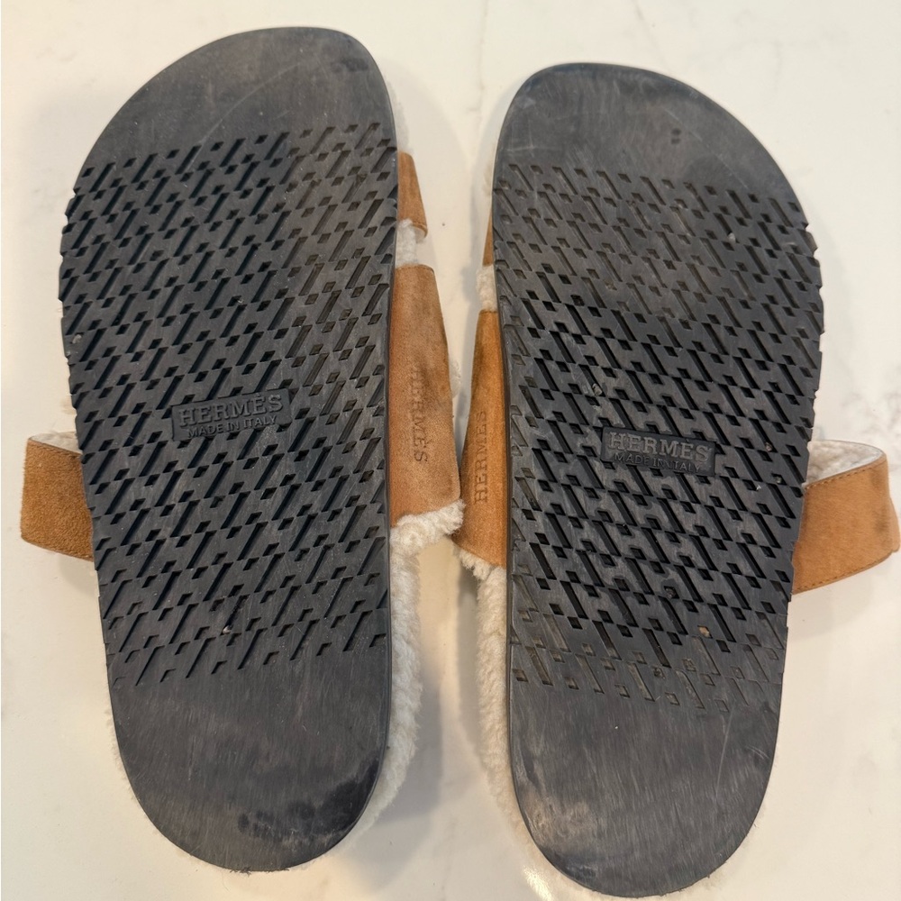 AUTHENTIC HERMES Men Shearling CHYPRE SANDALS. Sold out almost everywhere - Picture 5 of 6